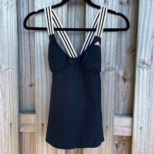 Adidas small black sports top cross back straps